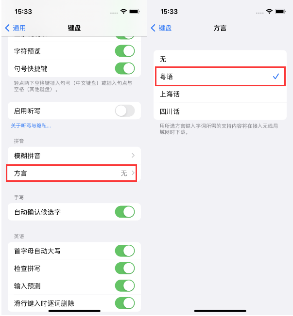 六安苹果14服务点分享iPhone 14plus设置键盘粤语方言的方法 